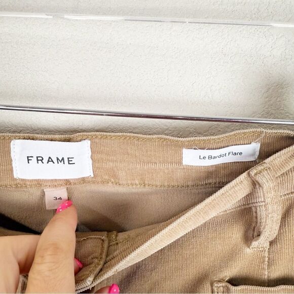 Frame Corduroy Flare Wide Leg Pants Stretch Le Berdot Size 34 - Picture 4 of 6